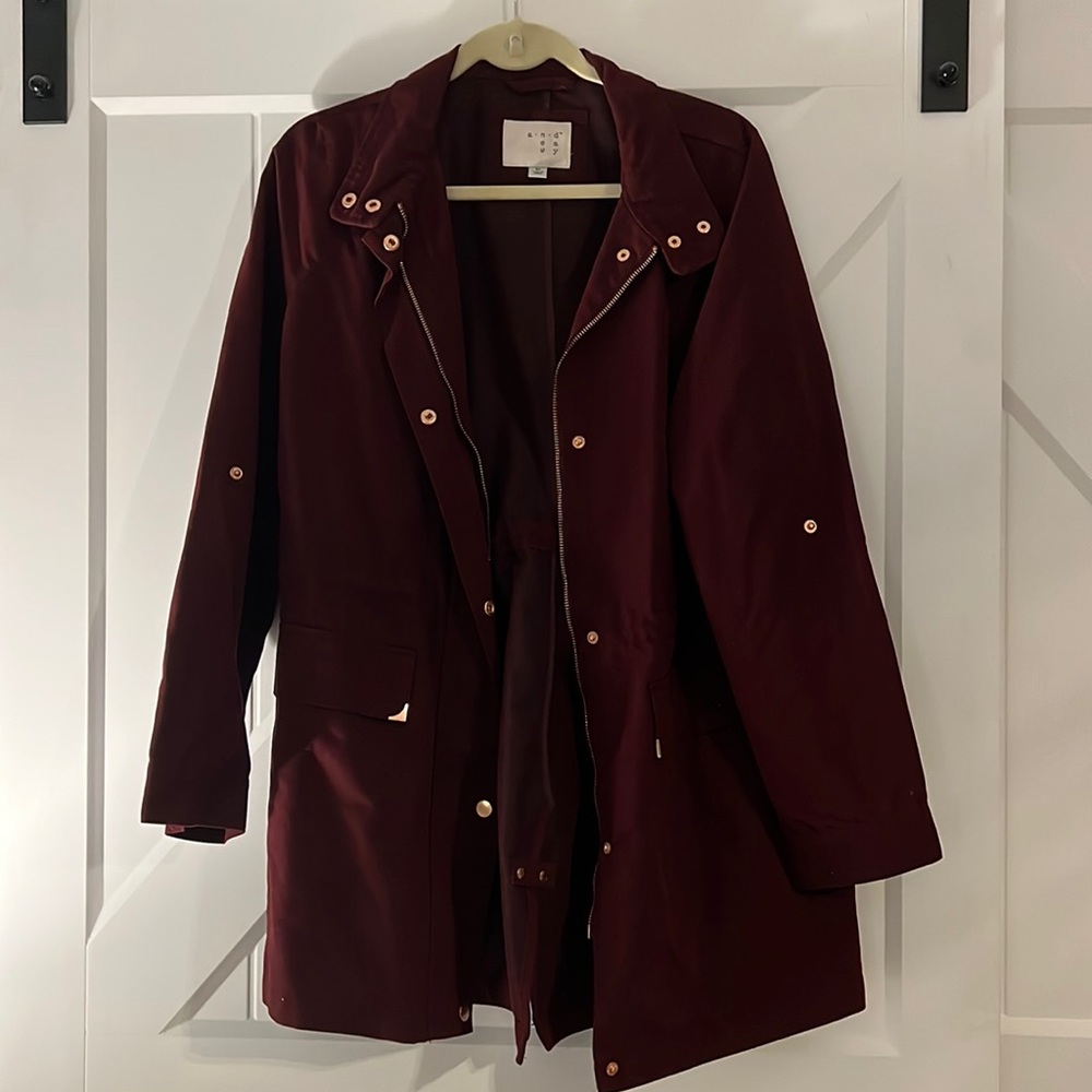 Deep Maroon Jacket with Rose Gold Accents